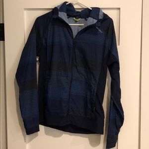 Brooks Blue Striped Long Sleeve Windbreaker